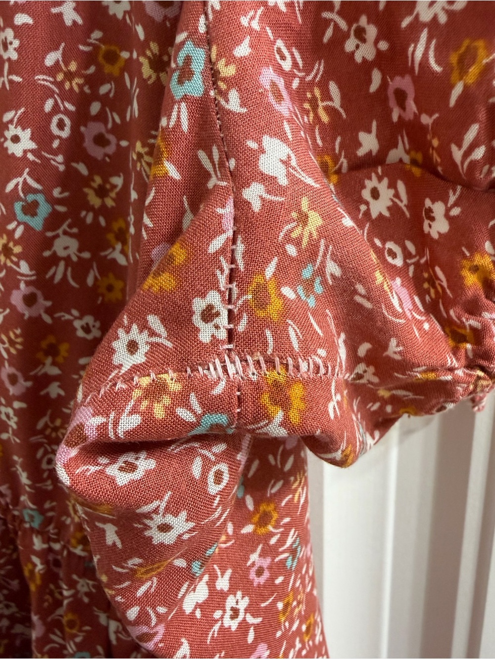 Liberty Love Rust Floral Button-Front Midi Dress 3X Cottagecore Boho - Picture 11 of 12